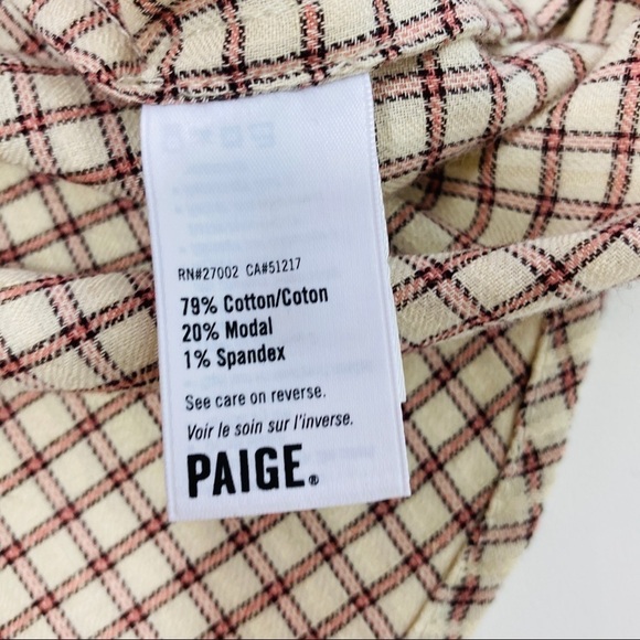 Paige Sz M Torin Plaid Button Front Blouse - Picture 12 of 13
